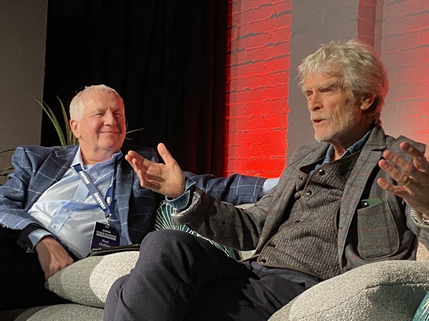 Mark Challinor and Sir John Hegarty in conversation at The Drum Labs