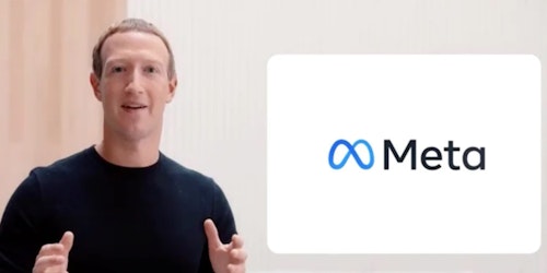 Mark Zuckerberg revealing Meta rebrand