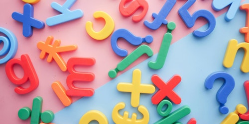 A selection of fridge-magnet letters and punctuation marks 