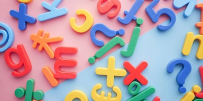 A selection of fridge-magnet letters and punctuation marks 