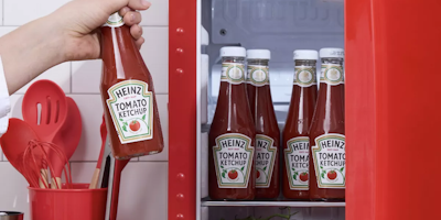 Heinz ketchup in the fridge