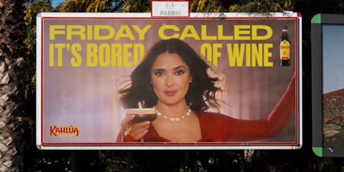 Kahlua billboard featuring Salma Hayek